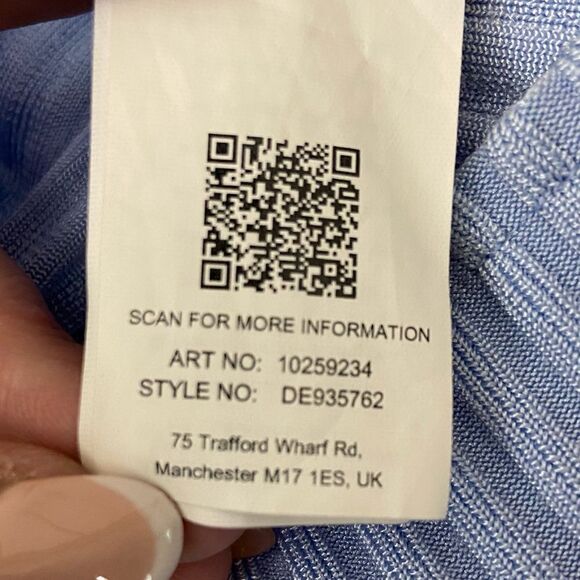 Missguided Puff Sleeve Ribbed Bandage Mini Dress Blue Size US 12 - Picture 6 of 7